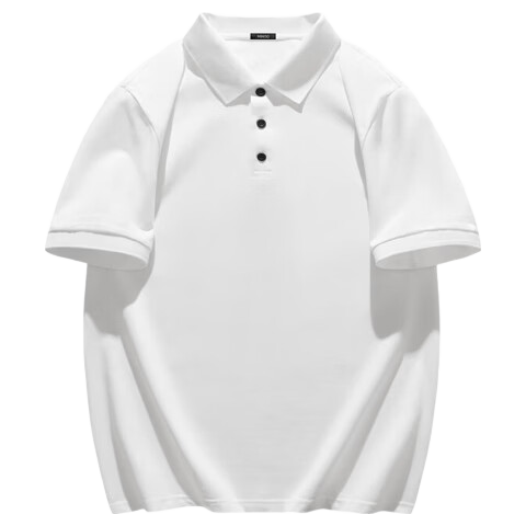 MINISO Men's Summer High-End Antibacterial Quick-Dry Polo Shirt Unisex Simple Premium T-Shirt Black L