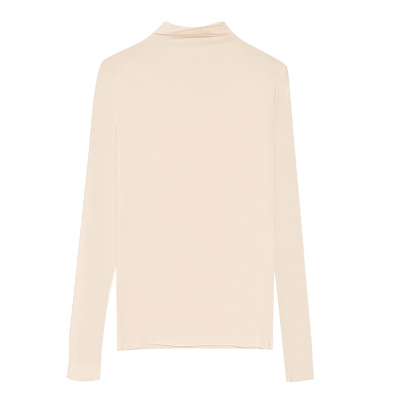 Hongdou Women's Modal 40S Lightweight Stretch Semi-High Neck Single Base Layer Top
