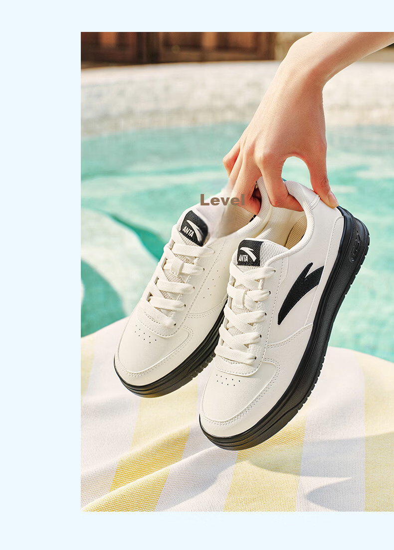 Anta Light Step V2 Women's Sneakers Summer Breathable Casual Couple Simple White Shoes Soft Sole Comfortable Thick Sole Height Increasing Shoes 15