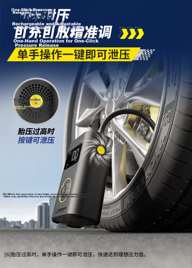 MICHELIN 7800mAh High Capacity Car Tire Inflator ME6701 13