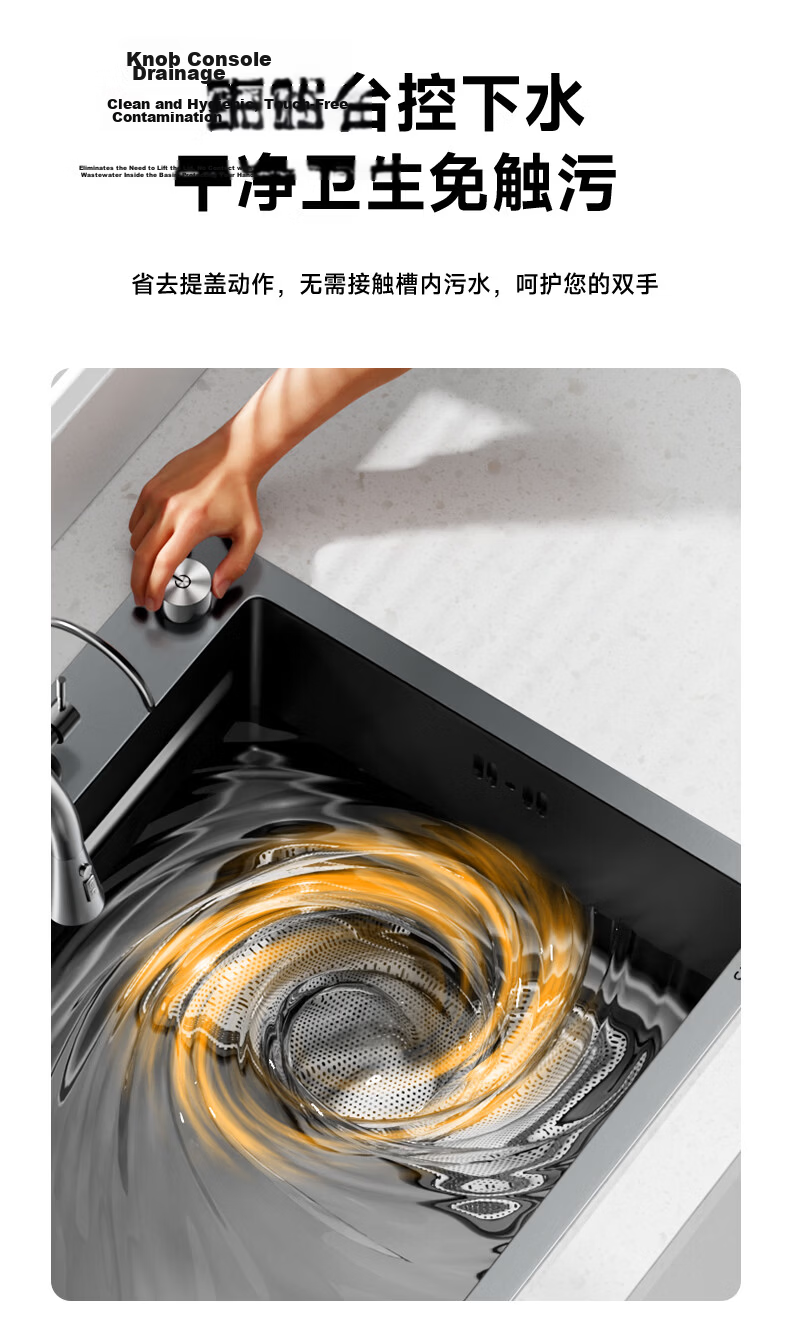 DONGPENG Kitchen Sink Large Single Bowl National Standard 304 Stainless Steel Vegetable Washing Basin Integrated Sink with Strainer 4mm Thickened 8045 21