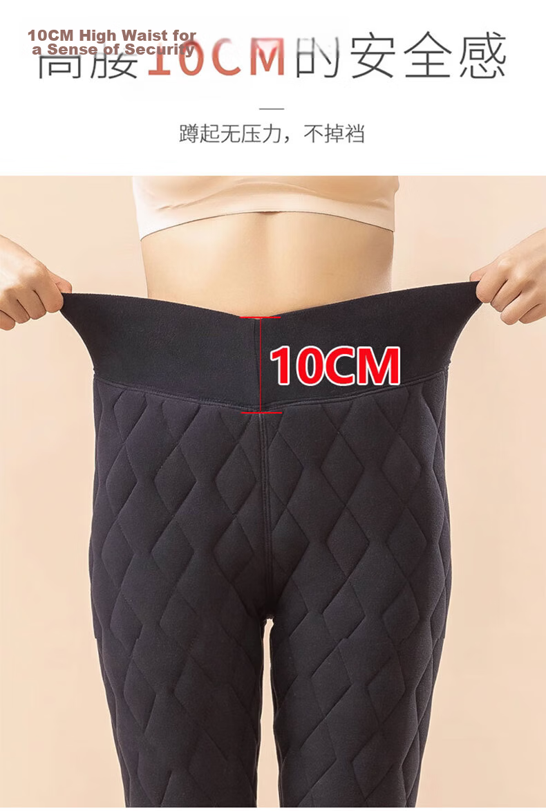 Langsha Women's Thermal Pants 100% Wool Autumn Winter Fleece Thickened Cotton Pants Extra Thick Lambswool Long Johns Plus Size Leggings 9