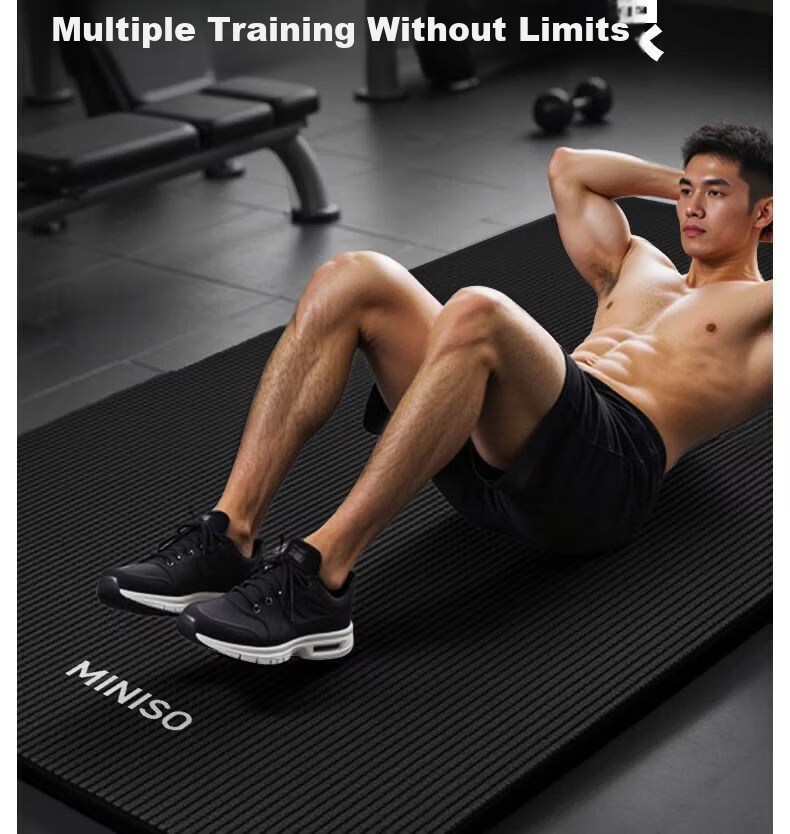 MINISO Yoga Mat Men's Fitness Mat Home Shockproof Soundproof Non-Slip Thickened Exercise Mat 13