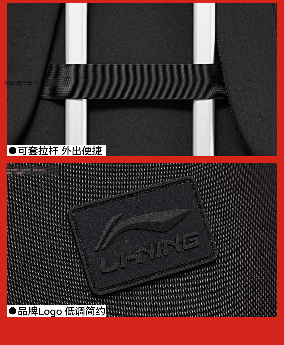 LI-NING 2026 New Lightweight Unisex Backpack Large Capacity Casual Travel Commuter Laptop Bag 23