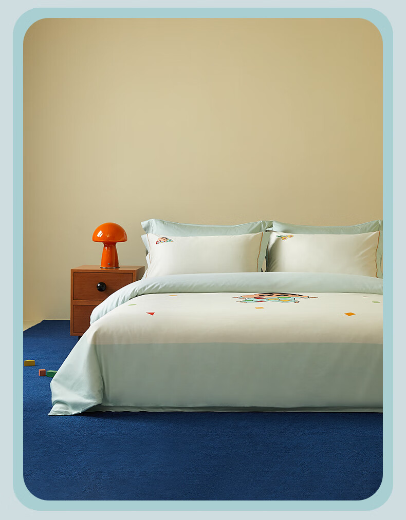 MIDO HOUSE Mingdu & Crayon Shin-Chan Collaboration Long-Staple Cotton Printed Bedding Set, Sleepwear Party, Fitted Sheet Style for 1.8m Bed 8