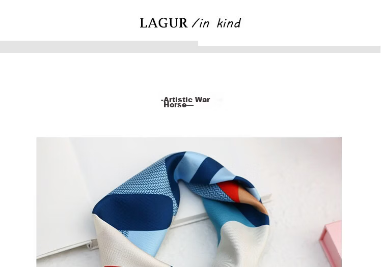 Lagur Qingfeng Zilai - Artistic War Horse Double-Sided Twill Satin 100% Mulberry Silk Square Scarf for Women Artistic War Horse 12