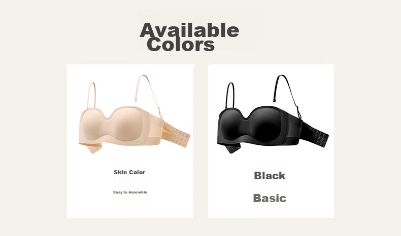 Xia Xiaonian Cake Seamless Strapless Bra for Small to Medium Bust, Nude, Size S (70A/70B/65C) 12