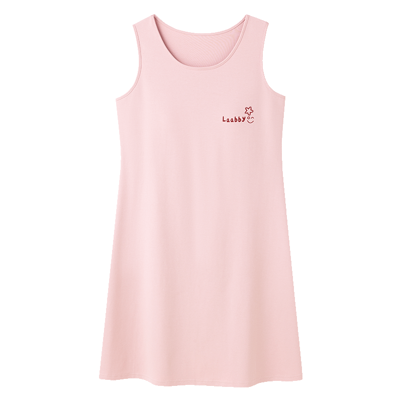 FENTENGCARE Women's Cotton Nightdress 2026 Summer New Padded Vest Dress Casual Breathable Girl Homewear