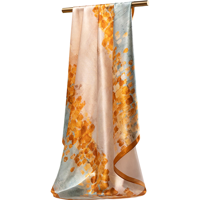 Shanghai Story 100% Mulberry Silk Double-Sided Printed Square Scarf Gift for Mom and Girlfriend Birthday