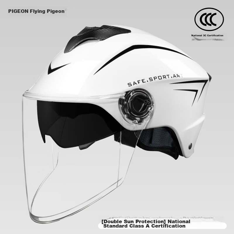 Feige Spreck 3C Certified New National Standard Summer Breathable Sun Protection Electric Vehicle Helmet for Women and Men Four Seasons Electric Scooter Motorcycle Riding Safety Half Helmet 509 High-D