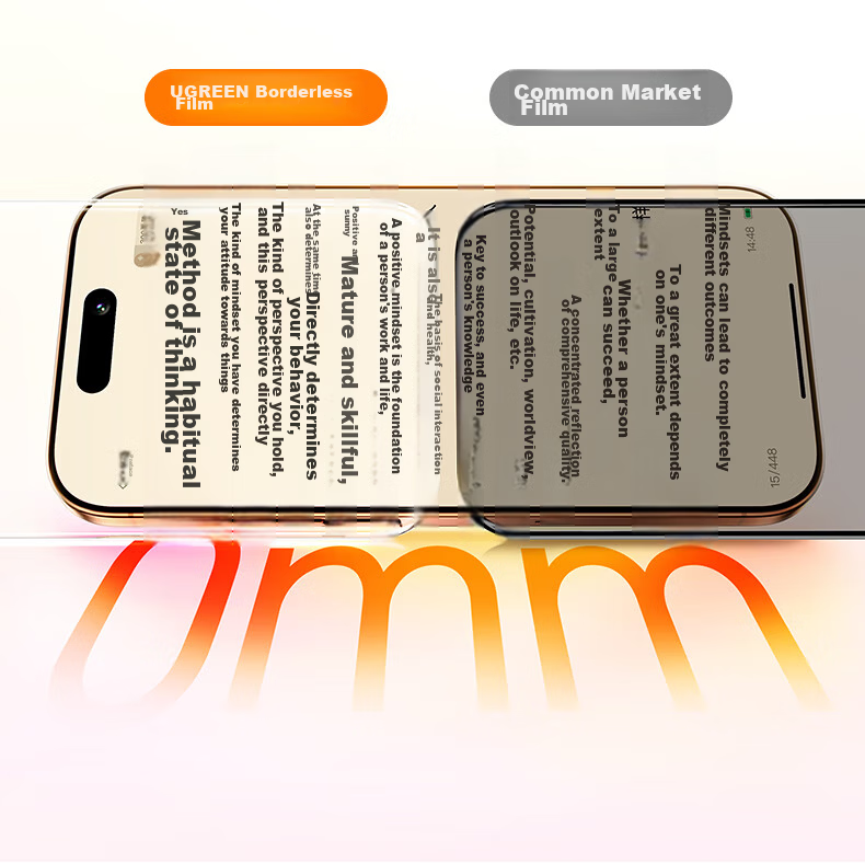 UGREEN [No Black Border, No Screen Obstruction] Tempered Glass Screen Protector for iPhone 16 Plus, Compatible with iPhone 15 Plus, Borderless HD Anti-Fingerprint, Drop-Proof, Explosion-Proof Protecti 12