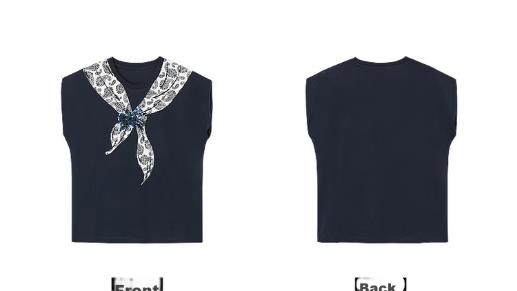 Demana [Cooling Black Technology Sorona] Summer Vintage Floral Bow Tie Round Neck Short Sleeve Loose Women's T-Shirt 23
