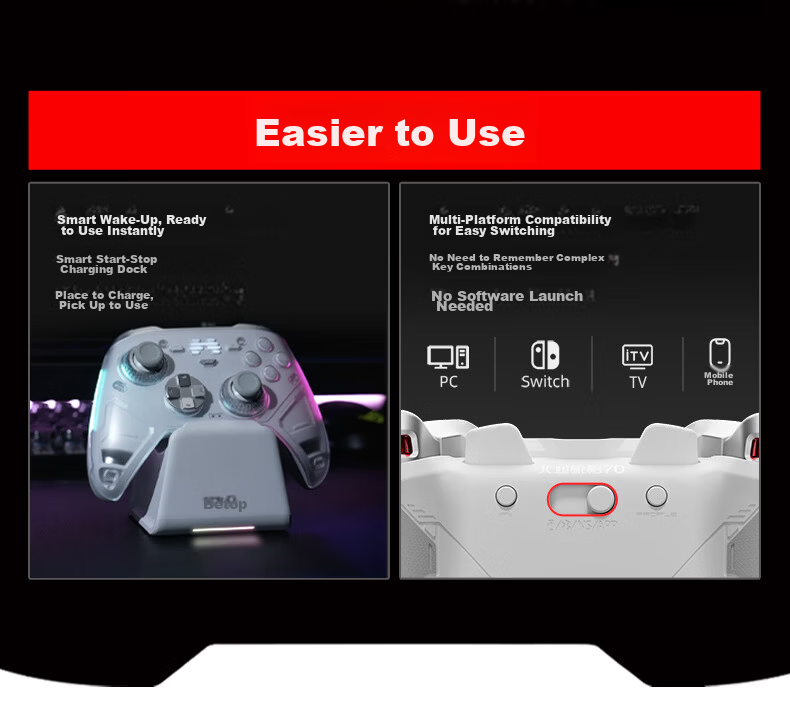 Betop Kunpeng 70 Elite Gaming Controller AI Smart Control Adaptive Dual Trigger Xbox PC Wireless Bluetooth NS Motion Steam TV Switch FIFA Pro Evolution Soccer 13