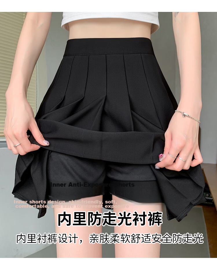 Free Style Pocket Pleated Skirt for Women Petite High Waist Anti-Exposure Blazer Mini Skirt 2026 New Summer Bodycon Skirt 8
