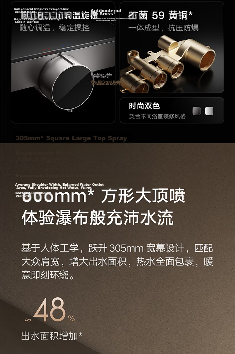 Mijia Shower Head Gun Gray Shower Set with Premium Brass Body Bathroom Home Shower System 3