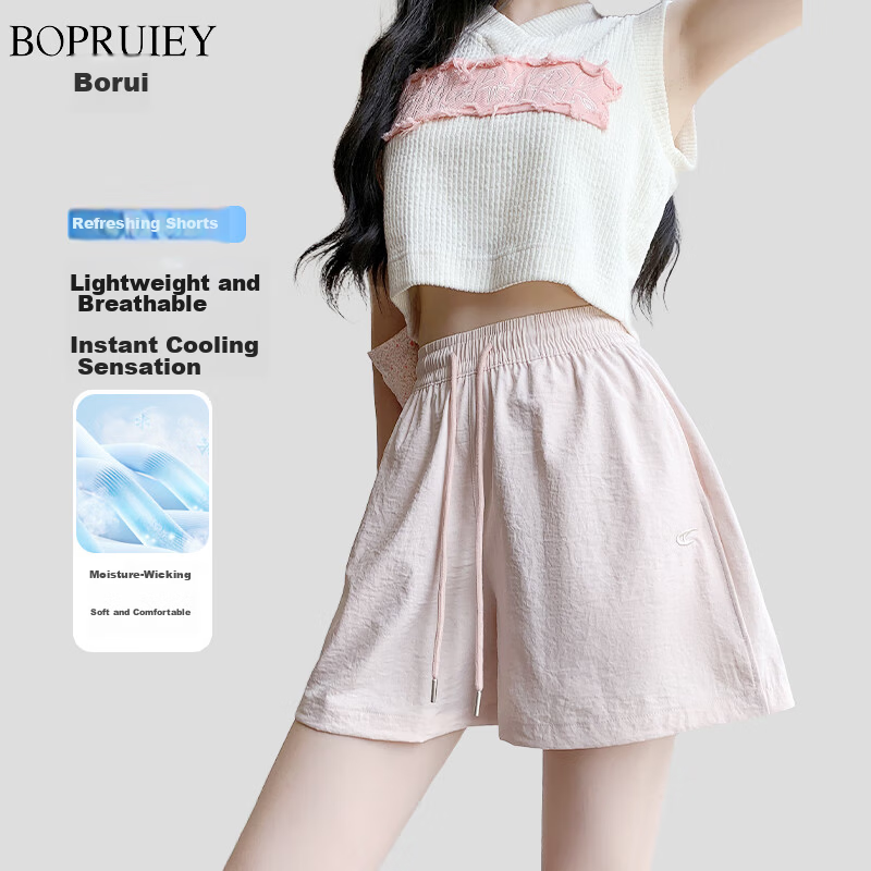 BOPRUIEY Embroidered Workwear Shorts for Women 2025 Summer New Outdoor Sports Five-Point Casual Versatile Solid Color Breathable Hot Pants