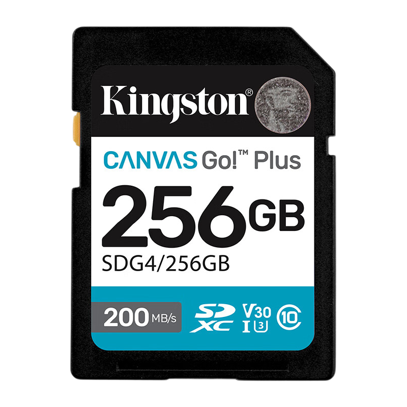 Kingston 256GB SD Memory Card U3 V30 High-Speed SD Card 4K Ultra HD Recording 200MB/s Read 160MB/s Write