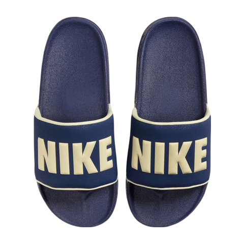 NIKE Men's Slippers, Slide Sandals, OFFCOURT Sneakers, BQ4639-409 Navy Blue/beige, Size 40