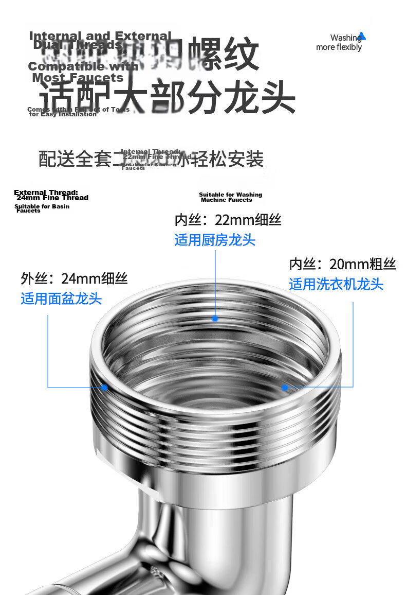 ARROW HT Faucet Extender 1440° Rotatable Mechanical Arm Universal Faucet Splash-Proof Aerator 13