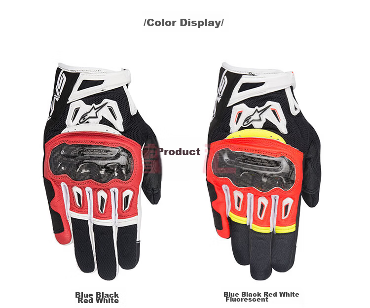 Alpinestars SMX-2 A-Star Motorcycle Gloves Carbon Fiber Summer Breathable Riding Gear Knight Riding Black White XL 7