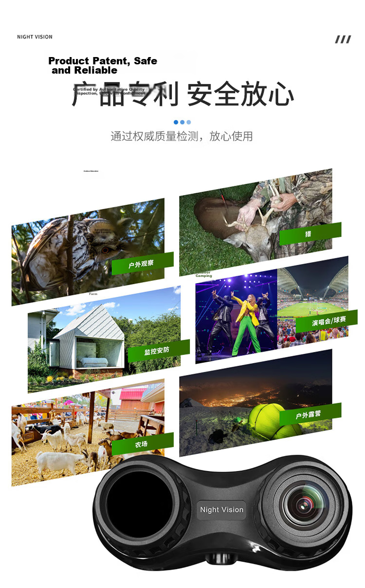TFN MV10 Binocular Head-Mounted Night Vision Device, Dual-Screen Binoculars with External Infrared Night Vision [#5] 9