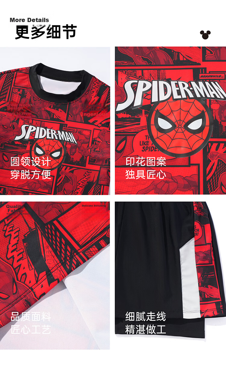 Disney Boys' Sun Protection Swimwear Set Spiderman Red D36075S2I Size 130 13