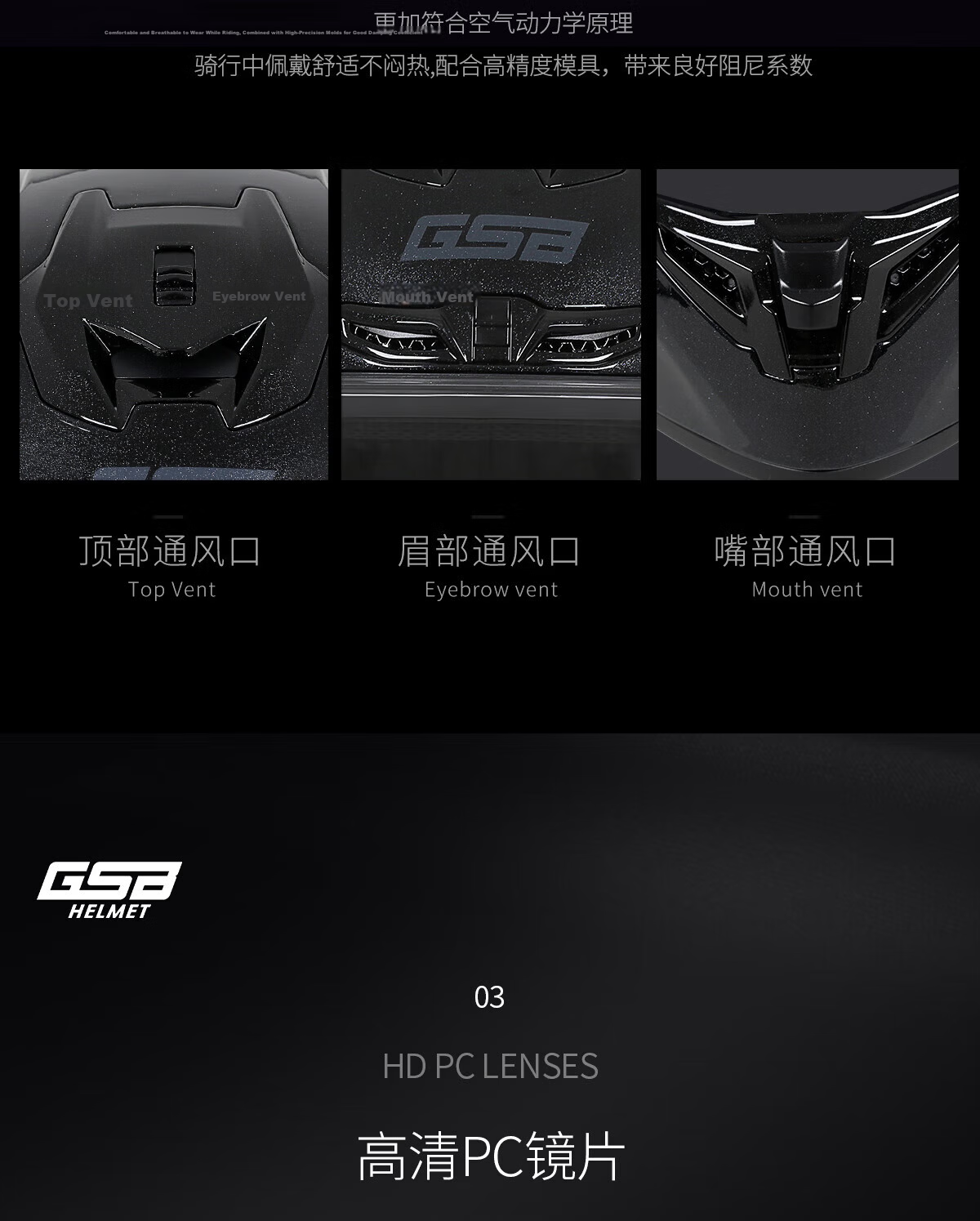 GSB Motorcycle Full Face Helmet 3C Certified All-Season Unisex G361 8