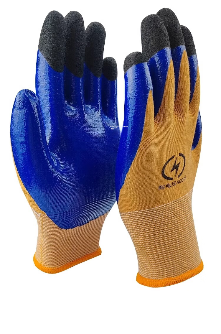 Hengju Work Safety Wear Resistant Sensitive Touchscreen 400V Low Voltage Electric Shock Protection Cut-resistant Breathable Anti-slip National Grid Circuit Protection 1 Pair 11