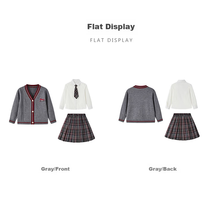 Disney Girls' Spring Autumn 2026 New Stylish Kids Sweater Cardigan Shirt Dress Three-Piece Set 8