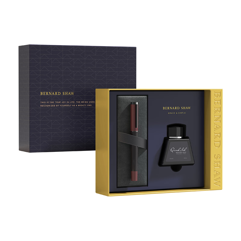 Bernard Shaw Mid-Autumn Festival And National Day Gift Fountain Pen, High-End Luxury [Lighthouse] Dragon Blood Red Ink Gift Box Set, Premium Business Office Writing Pen Gift