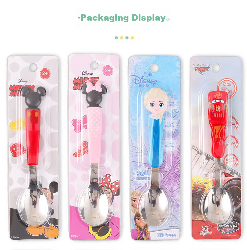 Disney Children's Stainless Steel Spoon Household Tableware Soup Spoon Creative 3D Cute Cartoon Baby Feeding Spoon Lunch Box 14