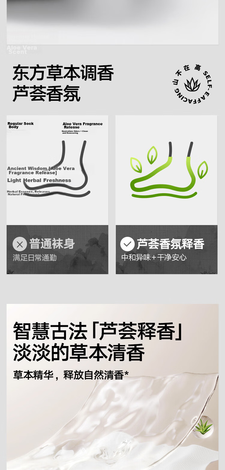 HLA Heilan Home Men's Pure Cotton Antibacterial Deodorizing Aloe Vera Essence Business Casual Low Cut Socks 5 Pairs 6