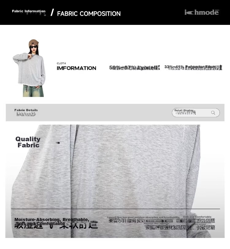 ICH MODE Women's Summer Physical Sun Protection Layered Look Lyocell Cooling Long Sleeve T-Shirt, Casual Top, Off-White, Size M 3