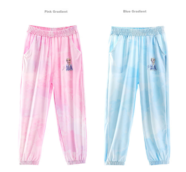 Disney Elsa Girls' Summer Mosquito-Repellent Pants Thin Children's Trousers UPF50+ 6