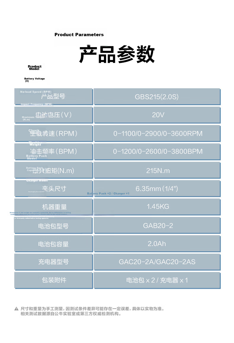 BULL Lithium Brushless Electric Impact Screwdriver Dual Battery 2.0Ah Cordless Multifunctional Screwdriver GBS215(2.0S) 10