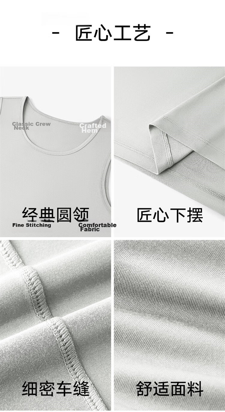 Maniform MW1 Men's Antibacterial Cooling Cotton Tank Top, Breathable Comfortable Undershirt, Sleeveless Fitness Vest 5