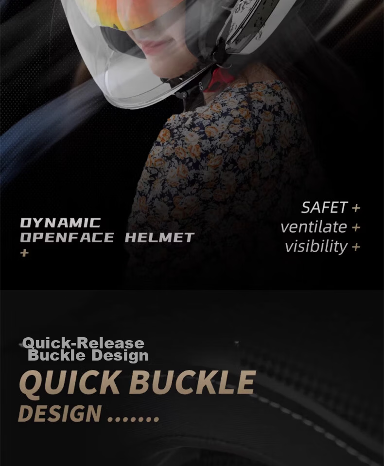 RSV Motorcycle Helmet 3/4 Open Face Electric Vehicle 3C Certified Half Helmet Unisex Four Seasons Safety Cap L 11