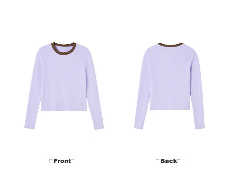 Mt [Korean-Japanese Fresh Style] Autumn Simple Dopamine Colorblock Long Sleeve Pullover Knit Sweater 10