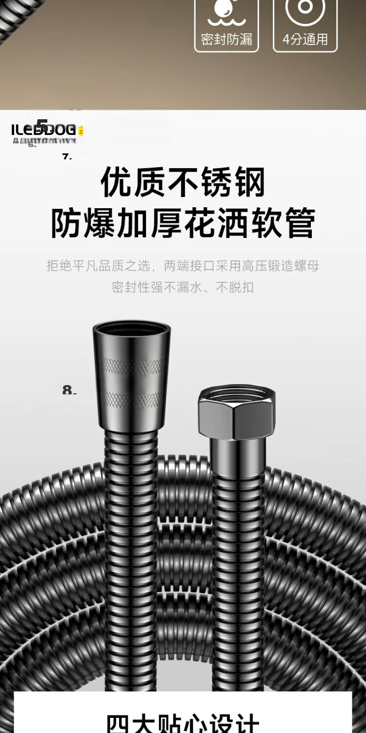 ILeddog Seiko Pressurized Shower Head Home Bathroom Shower LD-260-2 15