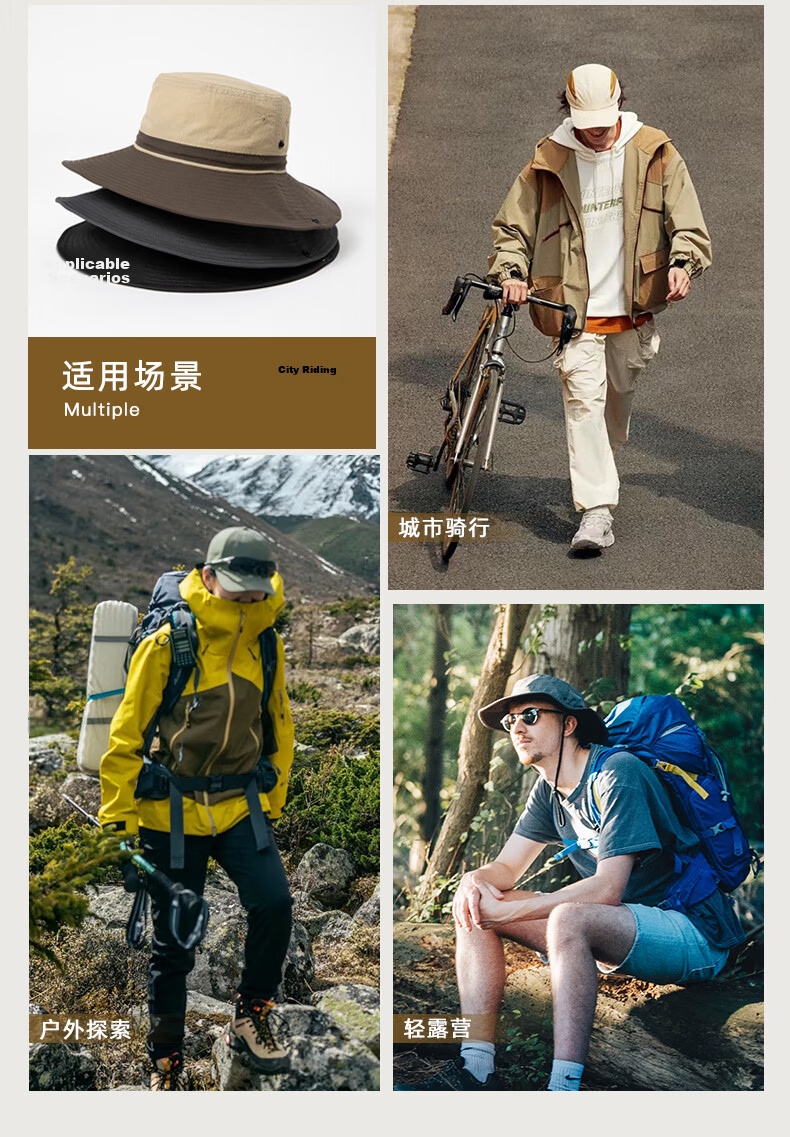 TOPEX Large Brim Bucket Hat for Men Water-Repellent Summer Outdoor Fishing Hat Breathable UV Protection Hiking Mountaineering Cap 4