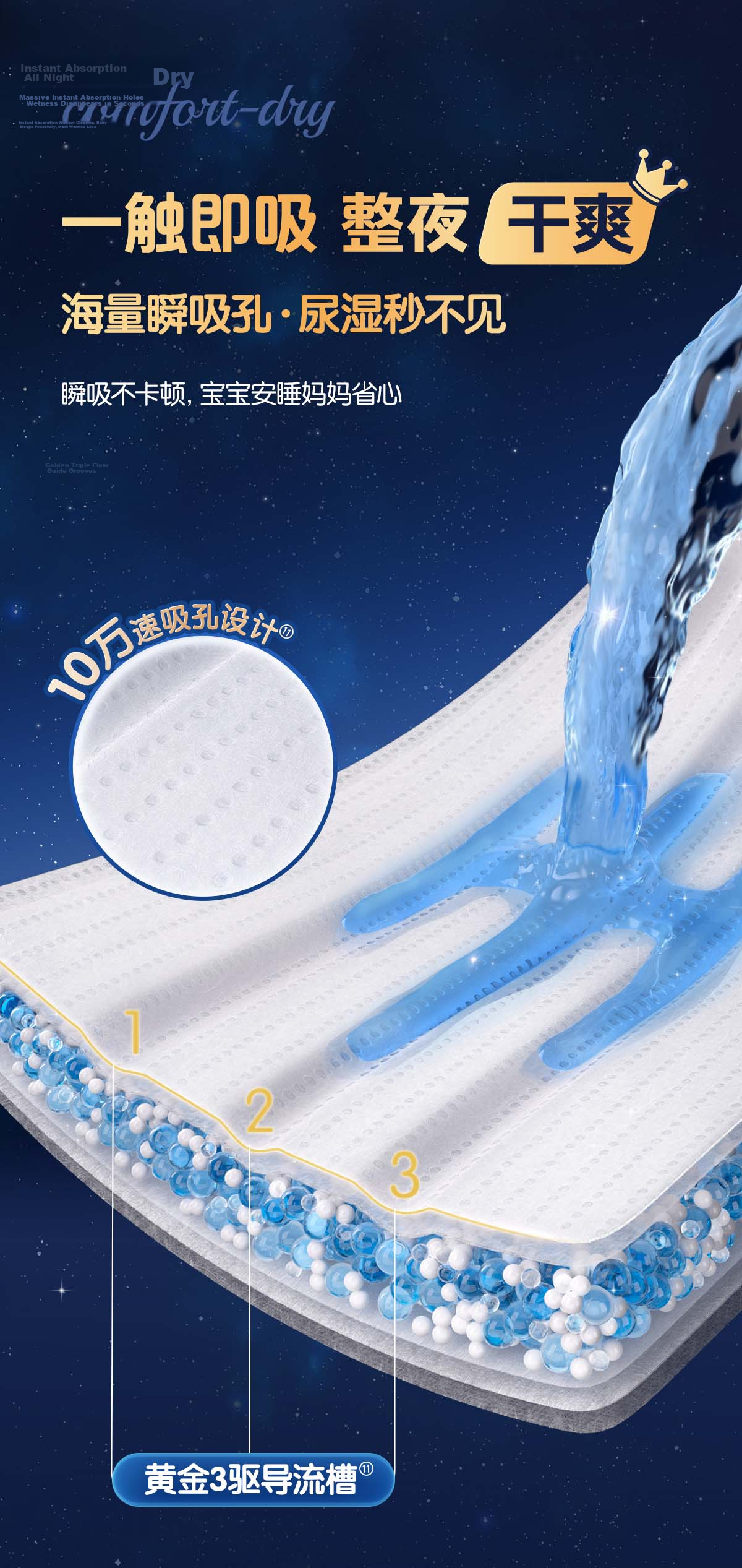 Q-MO Sweet Dream Galaxy Nighttime Pull-Up Diapers L32 (9-14kg) Extra Large Stretchy Pants Leak-Proof 9