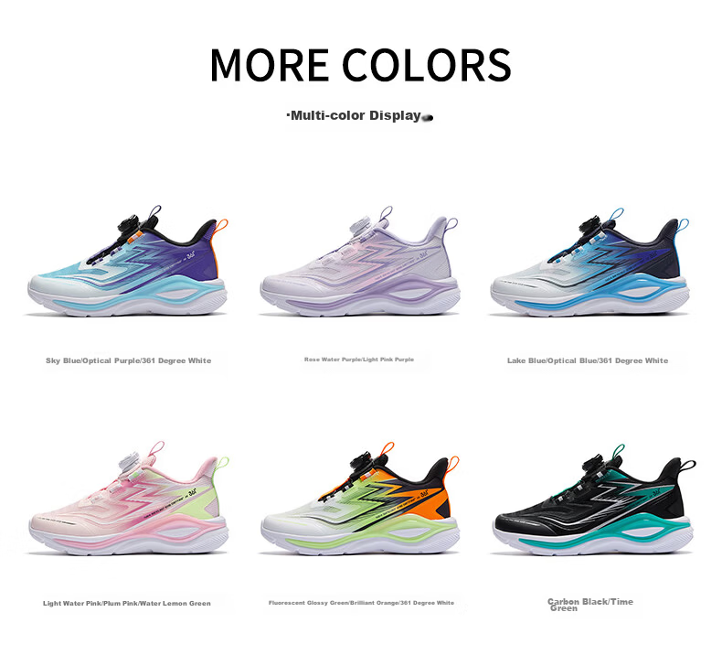 361° Feiyu 2.0 Kids' Sports Shoes Unisex Shock-Absorbing Soft Flexible Anti-Twist Running Shoes Pink Size 31 33