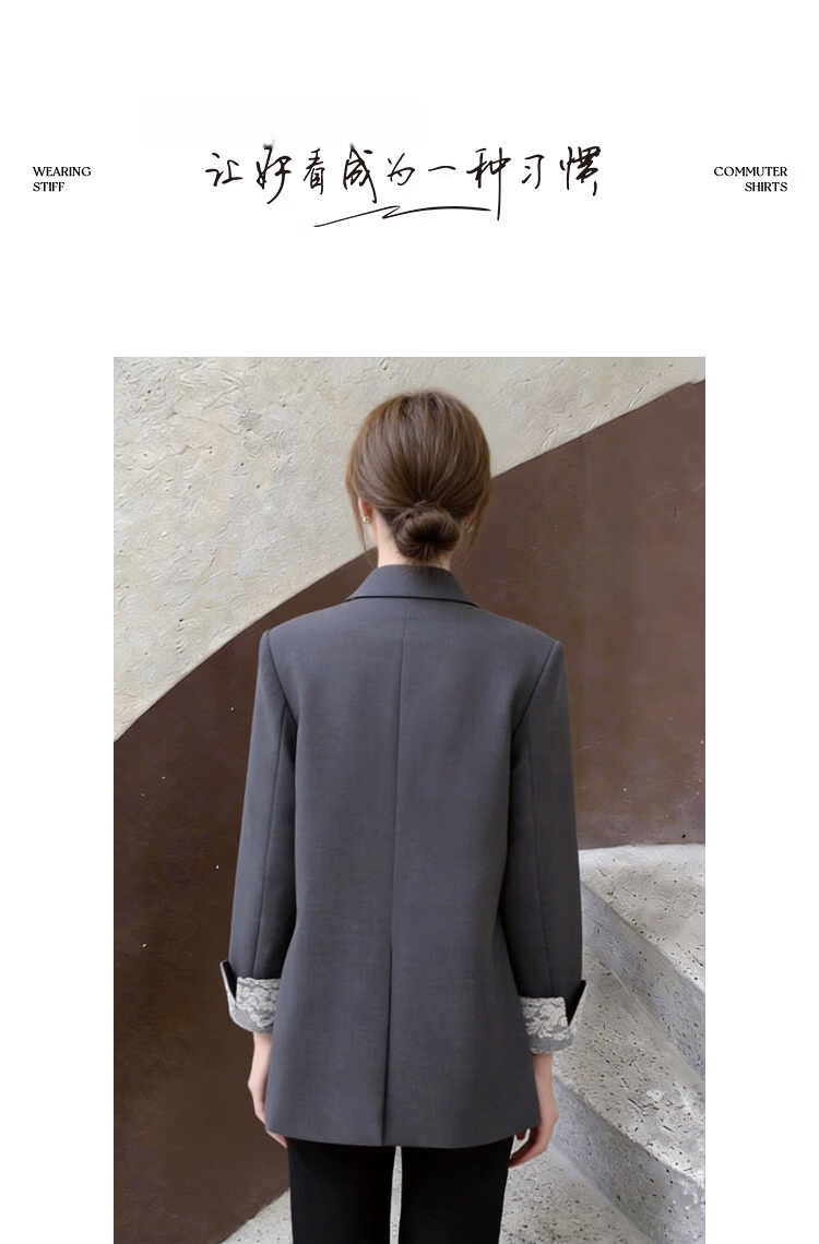 Demana [Sharp Aura] Spring Urban Commuter Style Lace Splice Double-Breasted Loose Slimming Coat for Women Premium Feel 11