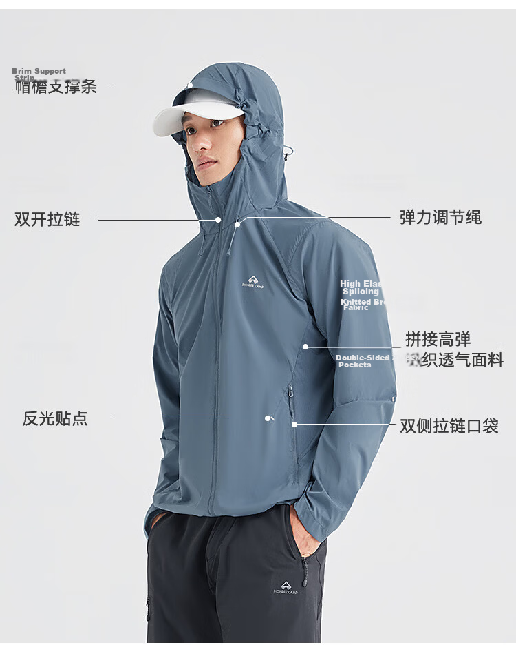 Toread Men's Summer Outdoor Lightweight Sun Protection Jacket Loose Fit Hooded UV Protection Skin Jacket 2