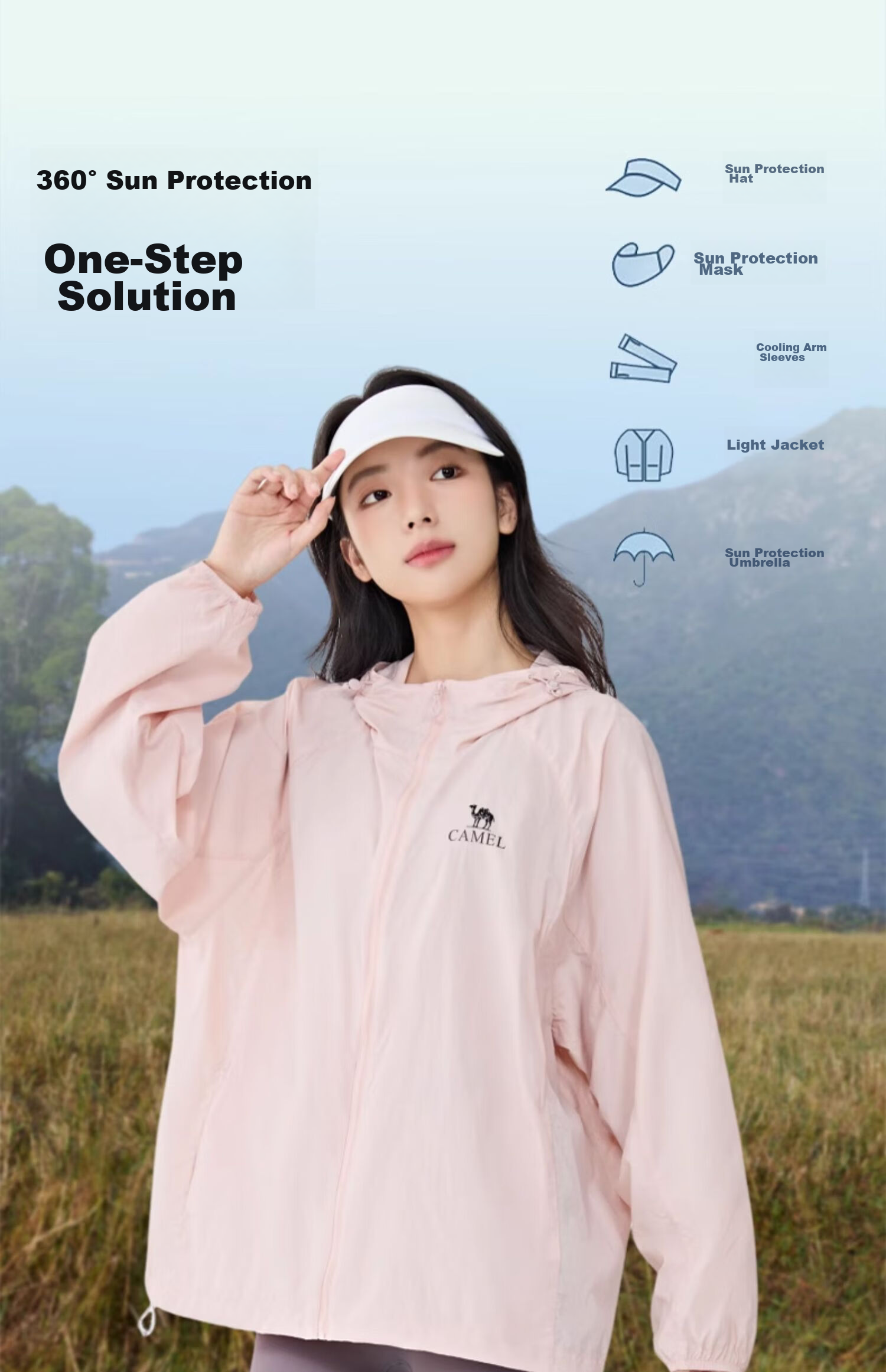 Camel Women's Mu Guang Sun Protection Jacket Unisex Lightweight Summer New Loose Breathable Cooling UV Protection Shirt 9