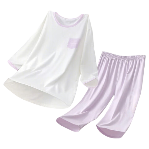 Hodo Modal Children's Pajamas Big Kids Short Sleeve Ice Silk Cooling Summer Thin Breathable New Air Conditioning Homewear Set