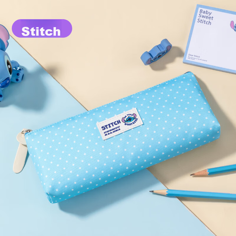 Disney Stitch Large Capacity Pencil Case Elementary School Stationery Storage Bag Simple Middle School Student Pen Box Graduation Gift