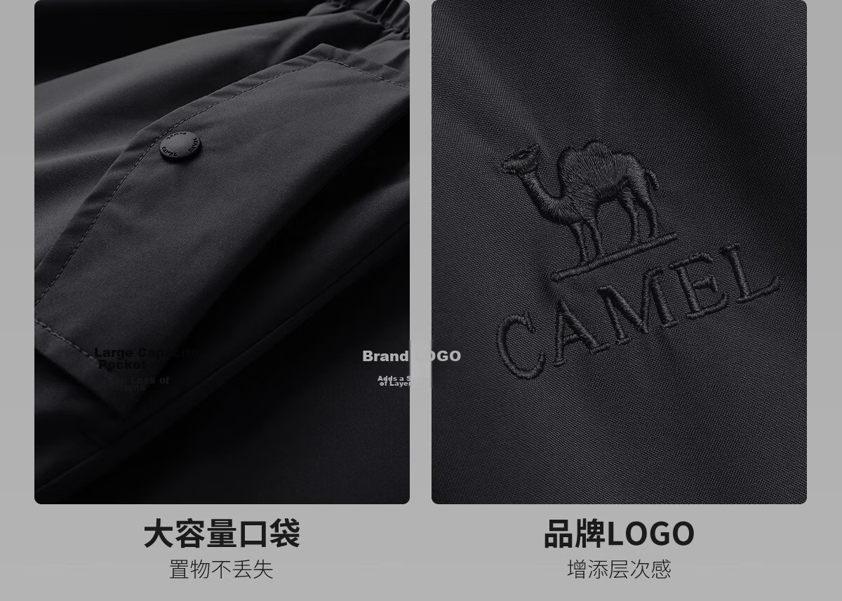 CAMEL 90% Down Outdoor Women's Fleece-Lined Thermal Windproof Waterproof Hiking Mountaineering Military Pants for Men 28
