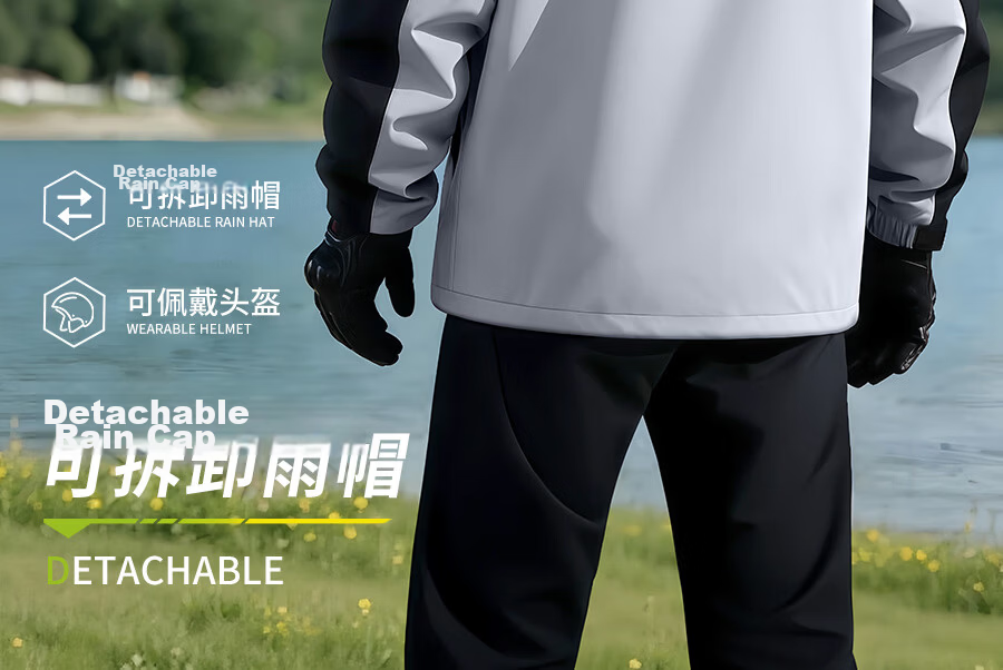 Zhengyu Motorcycle Raincoat and Rain Pants Set for Men, Adult Waterproof Split-Style Delivery Rider Cycling Gear 21