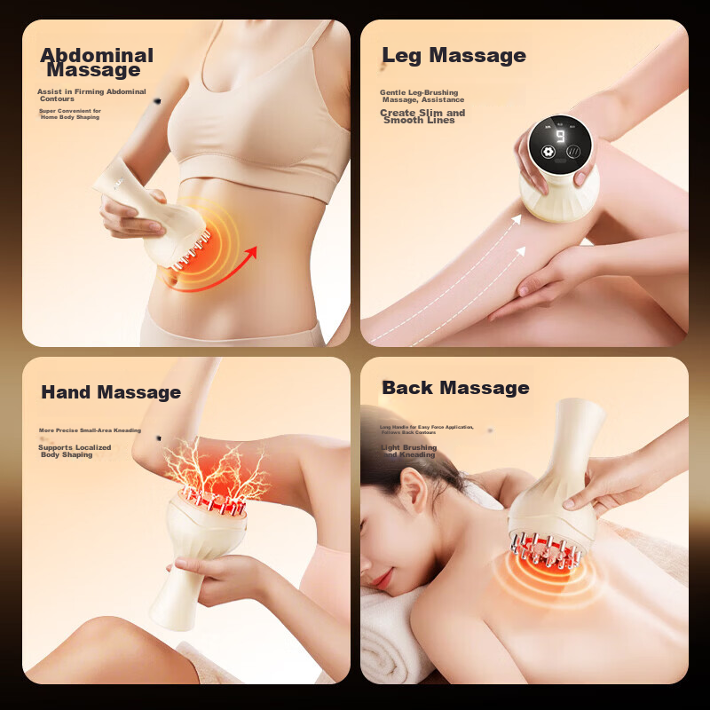 AUX Electric Meridian Massage Brush Abdominal Slimming Massager Waist Shoulder Neck Heating Fat Burning Brush Practical Birthday Gift for Men and Women 9